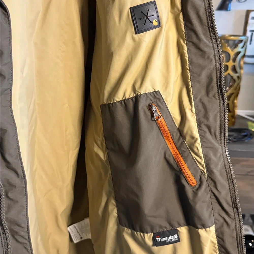 Carhartt Men's Dark Green Hooded Puffer Jacket